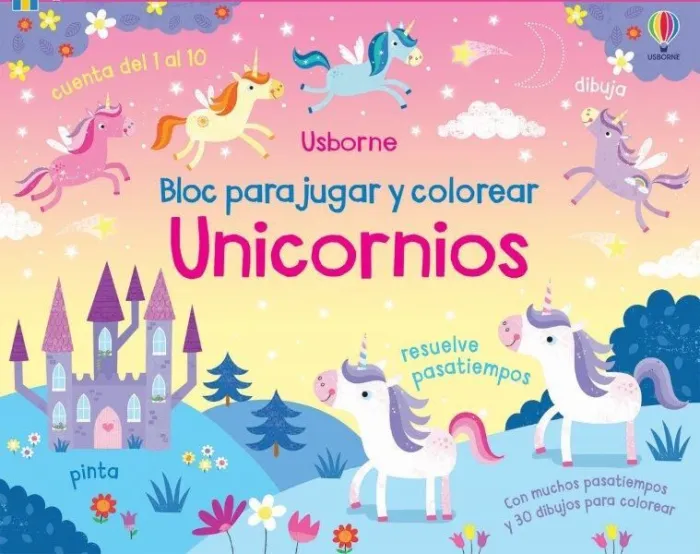 Unicornios. Bloc para Jugar y Colorear