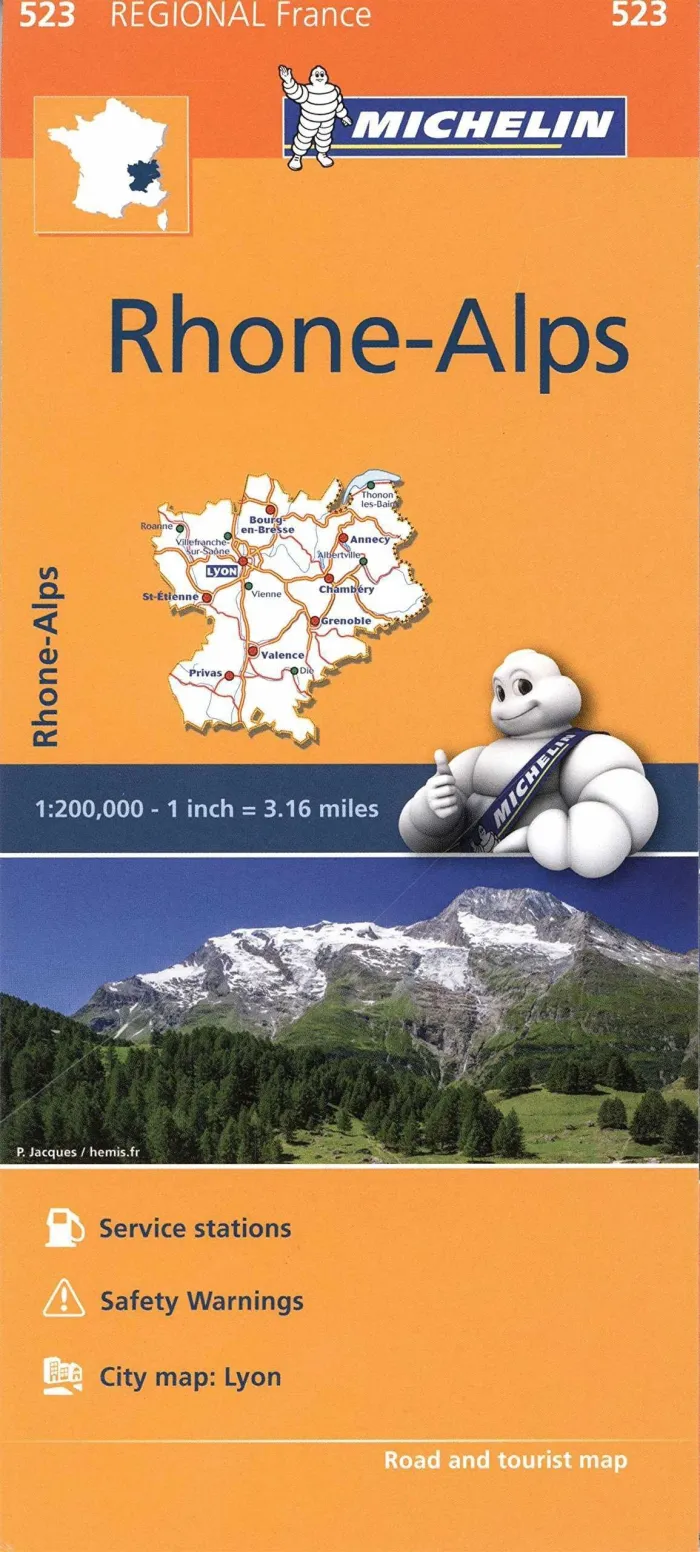 Mapa 523 Rhone-Alps