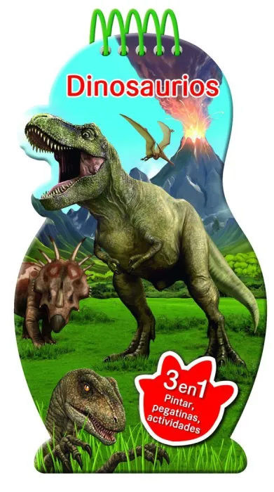Dinosaurios. 3 en 1 Pintar, Pegatinas, Actividades