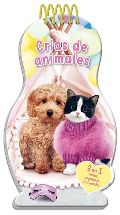 Crias de Animales 3 en 1 Pintar, Pegatinas, Actividades