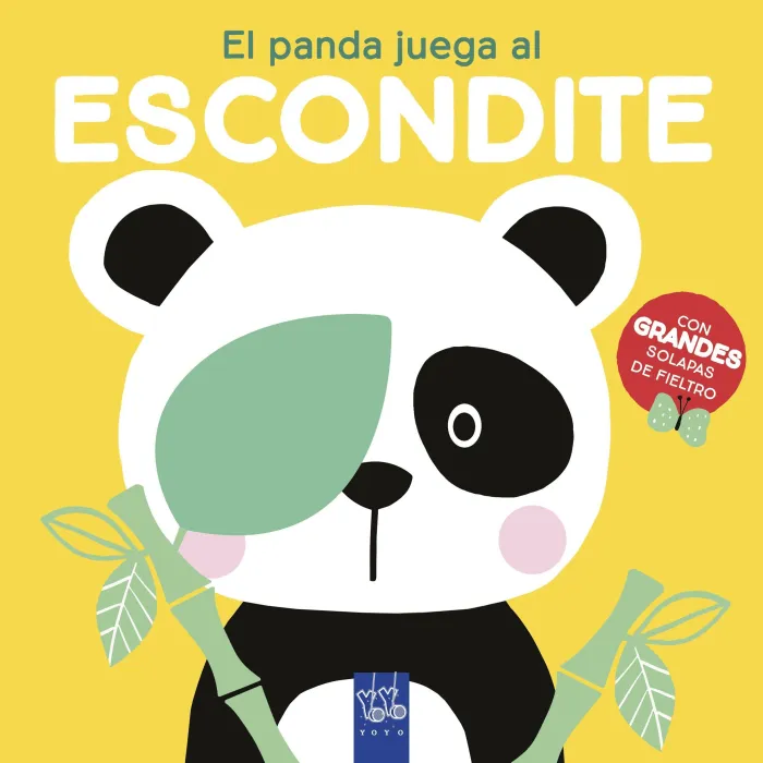 El Panda Juega Al Escondite, con Grandes Solapas de Fieltro