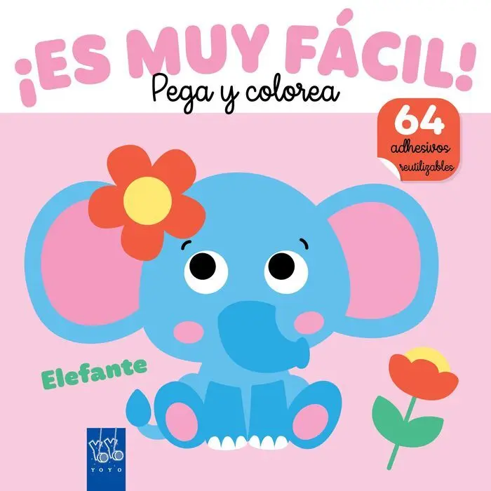 Es Muy Fácil! Pega y Colorea. Elefante