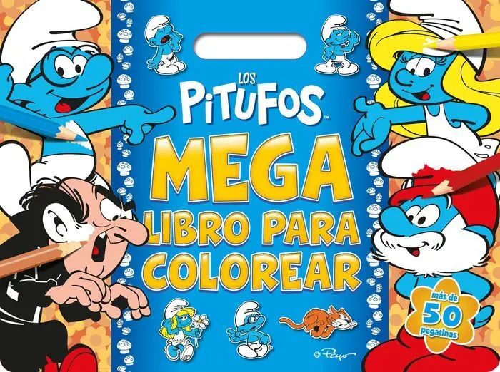 Los Pitufos. Megalibro para Colorear, Más de 50 Pegatinas