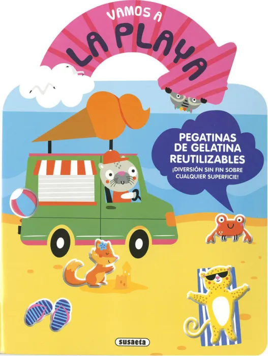 La Playa. Pegatinas de Gelatina Reutilizables