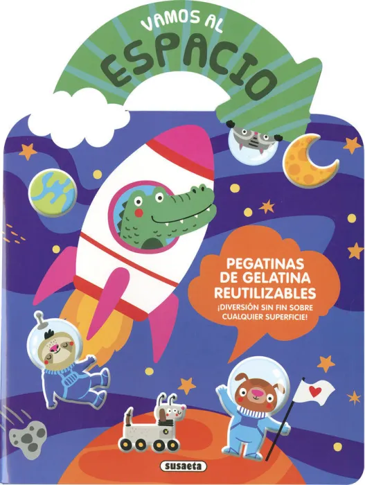 Vamos Al Espacio. Pegatinas de Gelatina Reutilizables