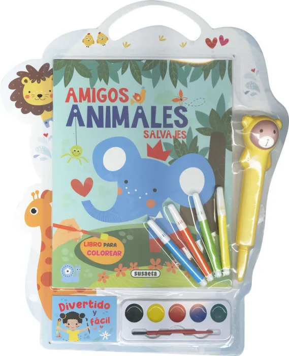 Amigos Animales Salvajes. Libro para Colorear Divertido y Fácil