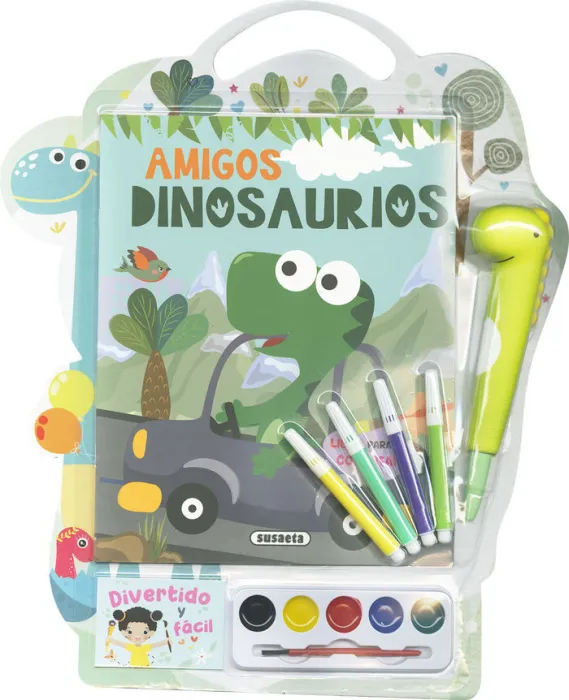 Amigos Dinosaurios. Libro para Colorear Divertido y Fácil