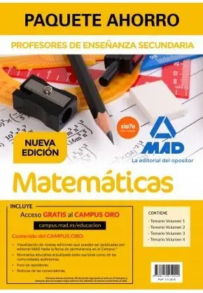 Paquete Ahorro Profesores Secundaria Matematicas 3 Volumenes Temario