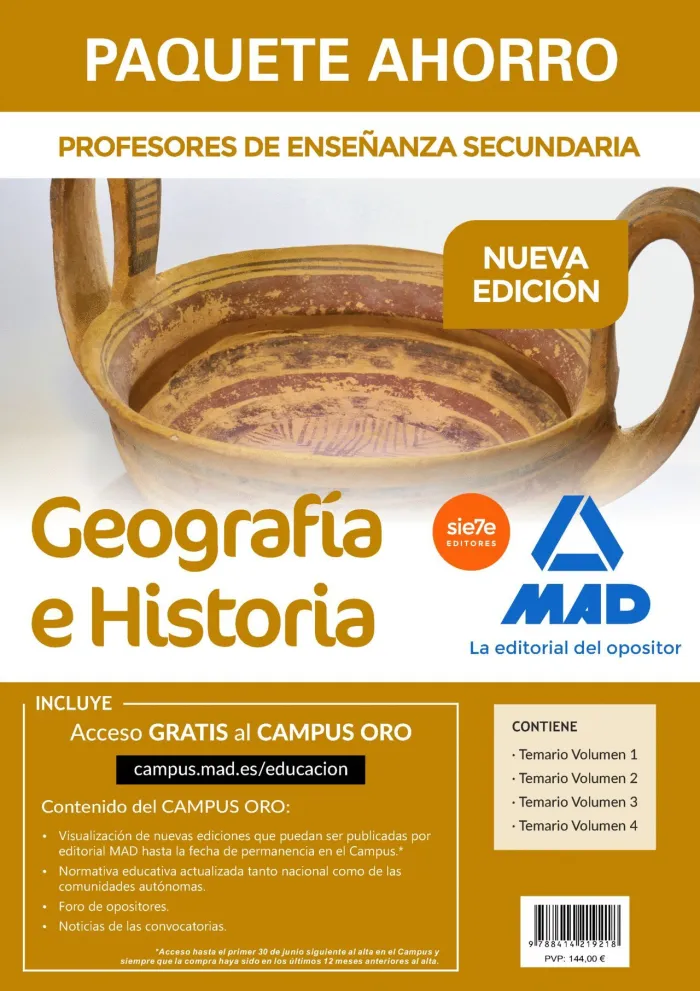 Paquete Ahorro Geografía e Historia. Cuerpo de Profesores de Enseñanza Secundaria
