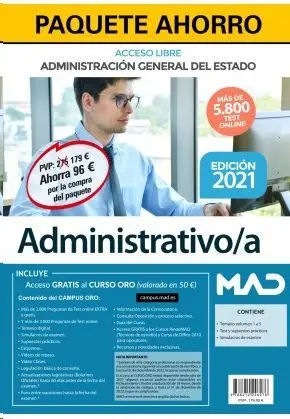 Paquete Ahorro Administrativo 2021 de la Administración General del Estado (Turno Lib