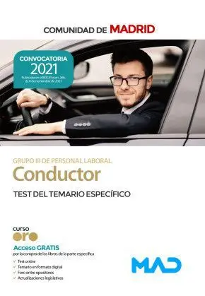 Conductor (Grupo Iii de Personal Laboral) de la Comunidad de Madrid. Test del te
