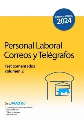Personal Laboral Correos y Telégrafos Test Comentados Volumen 2 2024