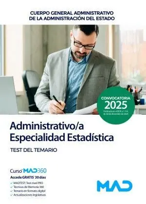 Administrativo/A Especialidad Estadística. Test del Temario