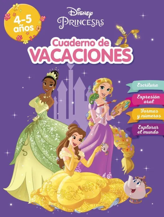 Cuaderno de Vacaciones Princesas Disney 4-5 Años