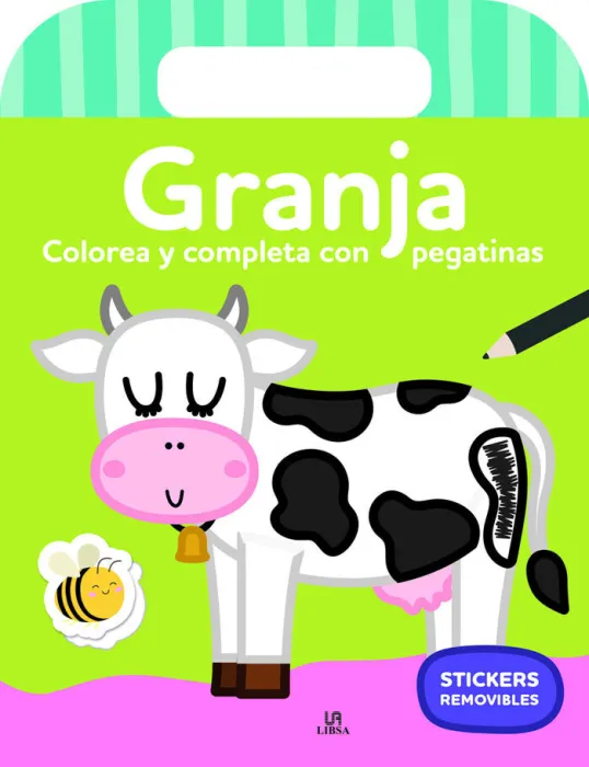 Granja. Colorea y Completa con Pegatinas. Stickers Removibles