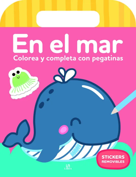 En el Mar Colorea y Completa con Pegatinas. Stickers Removibles