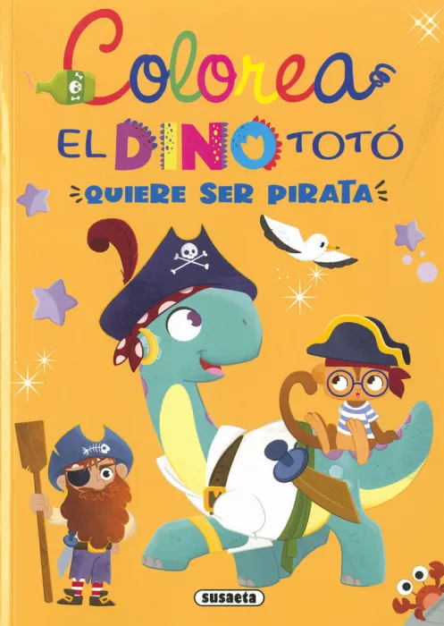 Colorea el Dino Totó Quiere Ser Pirata