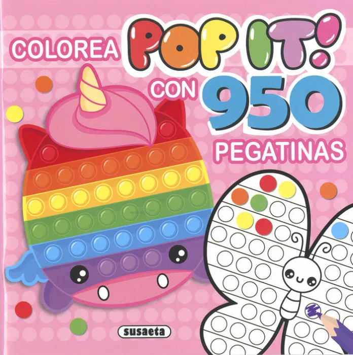 Colorea Pop-It con 950 Pegatinas 4 (Rosa)