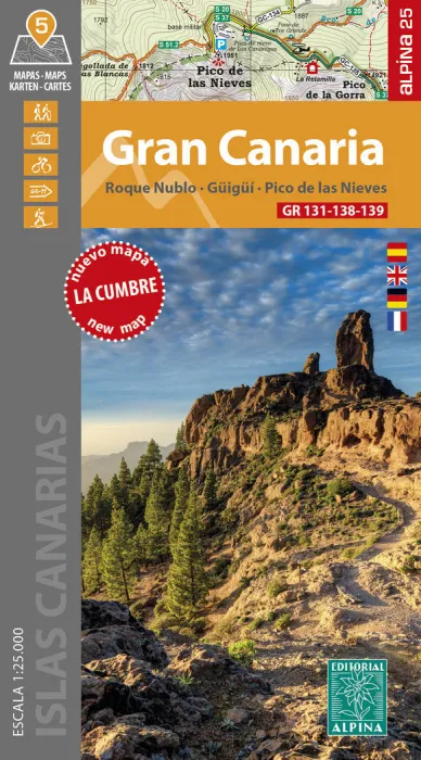 Gran Canaria - Mapas. Roque Nublo. Guigui. Pico de las Nieves