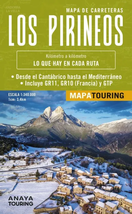 Mapa de Carreteras. Los Pirineos 1:340. 000