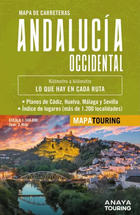 Mapa de Carreteras de Andalucia Occidental Escala 1:340. 000
