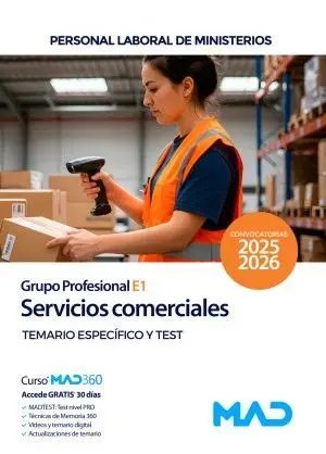 Servicios Comerciales. Temario y Test Parte Específica. Grupo Profesional E1