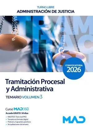 Tramitación Procesal y Administrativa Temario Vol. 3 Turno Libre