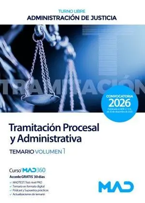 Tramitacion Procesal y Administrativa. Temario Vol. 1