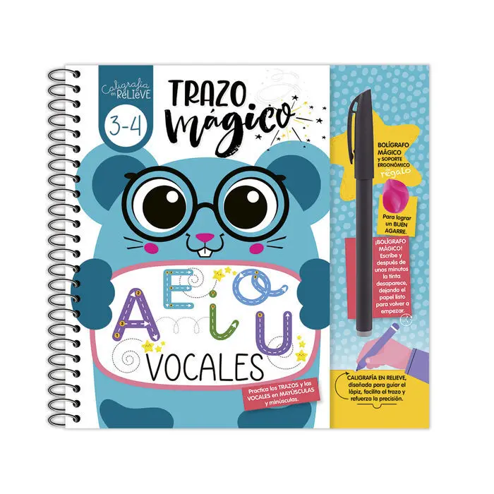 Trazo Magico. Vocales. Caligrafía en Relieve 3-4
