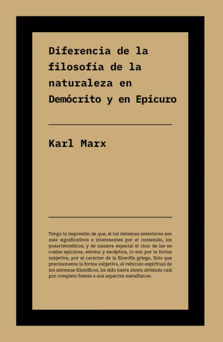 Diferencia de la Filosofia de la Naturaleza en Demócrito y en Epicuro