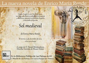  Biblioteca Pública: Enrico María Rende presenta “Sol medieval”